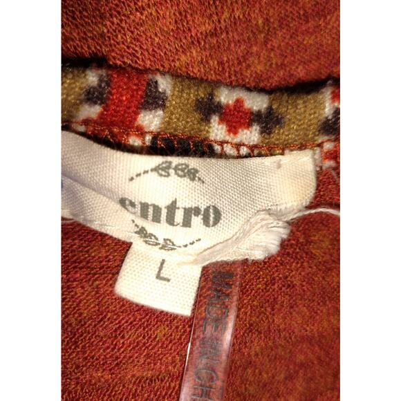 Entro Southwestern Sweater Top Women's LARGE Boho Fringe Lightweight Oversized - Picture 8 of 16
